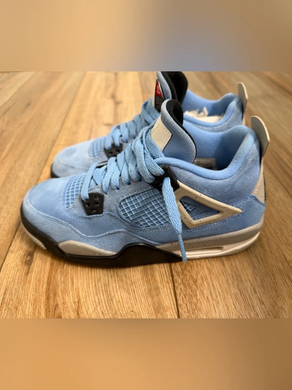 Nike Jordan 4 Retro Kids Light Blue Suede Sneakers